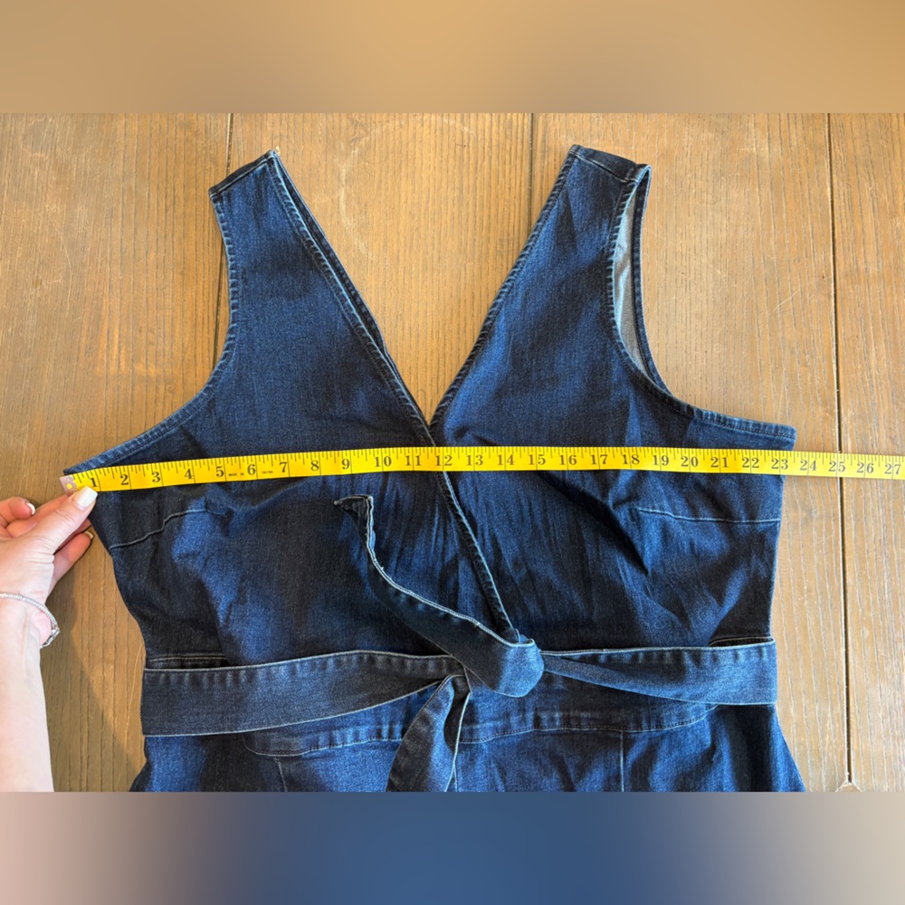 VENUS Flare Denim Jumpsuit Sz 24/3X (plus) NWT - Picture 3 of 11